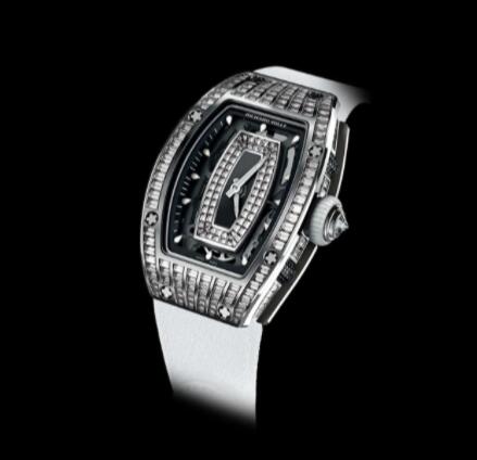 Replica Richard Mille RM 07-01 Automatic Winding Diamonds White Rubber Watch